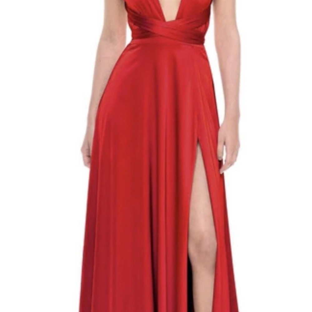 NADINE MERABI Vibrant Red Dress